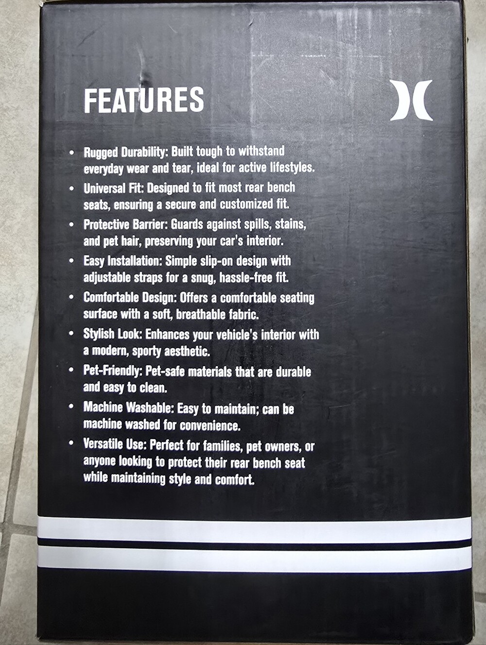 Hurley Black Neoprene Bench Seat Cover - Picture 3 of 5